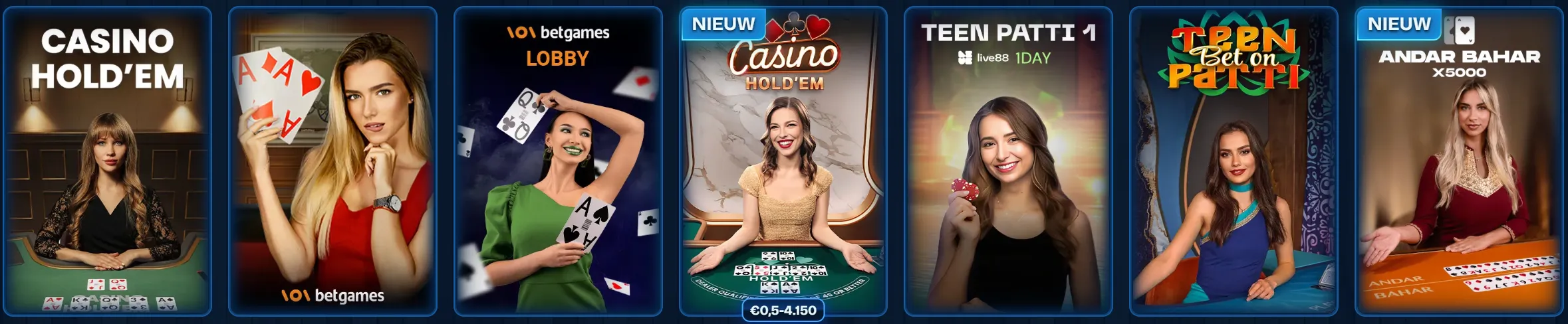 Poker en kaartspellen in Live Casino Betenza Casino